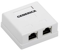 Розетка инф. настенная RJ45 кат. 5Е FTP 2 порта GENERICA CS2-1C5EF-22-G
