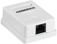 Розетка инф. настенная RJ45 кат. 5Е UTP 1 порт GENERICA CS2-1C5EU-12-G
