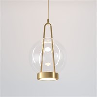 Подвесной светодиодный светильник со стеклянным плафоном 50267/1 LED латунь a069344