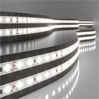 Светодиодная лента 24 В 9,6 Вт/м 120 Led/м 2835 IP20, дневной белый 4200K, 5 м Лента светодиодная 24V 9,6W 120Led 2835 IP20 дневной белый, 5м a052960