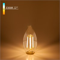 Филаментная светодиодная лампа &quot;Свеча&quot; C35 9W 3300K E14 (CW35 прозрачный) BLE1409 a049062