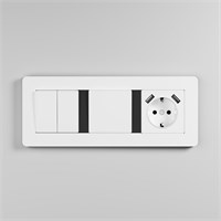 W0033068/ Рамка на 3 поста Split (белый/черный, soft-touch) W0033068 a067990