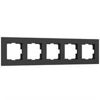 Рамка на 5 постов Slab (черный софт) W0052908 a067785