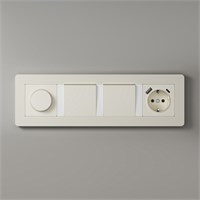 W0043066/ Рамка на 4 поста Split (айвори/белый, soft-touch) W0043066 a067257