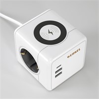 Розеточный блок 3-местный + 3×USB + беспроводная зарядка W6513501 a066454
