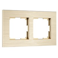 Рамка из металла на 2 поста АluMax шампань алюминий W0023511 a066334