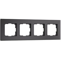 Рамка из стекла на 4 поста Senso черный soft-touch W0043108 a064575