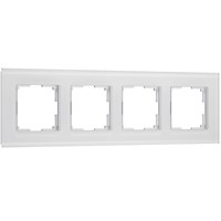 Рамка из стекла на 4 поста Senso белый soft-touch W0043101 a064567