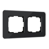 Рамка из стекла на 2 поста Elite черный W0022448 a063820