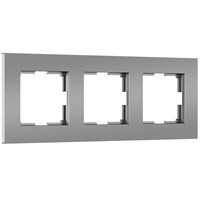 Рамка из поликарбоната на 3 поста Slab серебро софт W0032965 a062815
