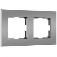 Рамка из поликарбоната на 2 поста Slab серебро софт W0022965 a062813