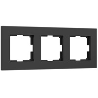 Рамка из поликарбоната на 3 поста Slab черный софт W0032908 a062801