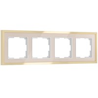 Рамка из металла на 4 поста Baguette айвори/латунь W0042851 a062783