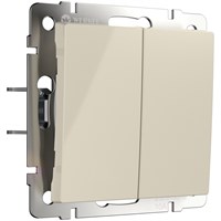 Выключатель двухклавишный с самовозвратом (слоновая кость) W1122403 a062573