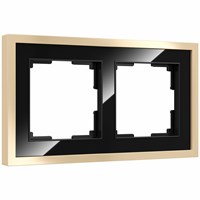 Рамка из металла на 2 поста Baguette черный/латунь W0022852 a060240
