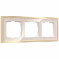 Рамка из металла на 3 поста Baguette айвори/латунь W0032851 a060236