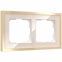 Рамка из металла на 2 поста Baguette айвори/латунь W0022851 a060235