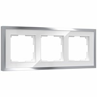 Рамка из металла на 3 поста Baguette белый/серебро W0032850 a060232