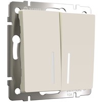 Выключатель двухклавишный с подсветкой (айвори матовый) W1120162 a059282
