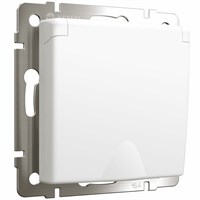 Розетка с заземлением и шторками c крышкой IP44 (белый матовый) W1171261 a059267