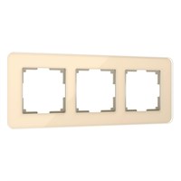 Рамка из стекла на 3 поста Elite айвори W0032443 a057884