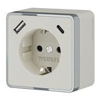 Розетка с заземлением, шторками и USB тип A+C Gallant слоновая кость W5071703 a057699