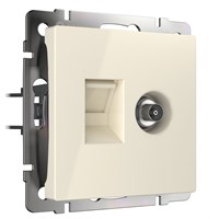 Розетка ТВ+Ethernet RJ-45 6 cat. (слоновая кость) W1181303 a056110