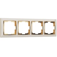 Рамка из поликарбоната на 4 поста Snabb слоновая кость/золото W0041932 a051658