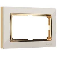 Рамка из поликарбоната для двойной розетки Snabb слоновая кость/золото W0081932 a051650
