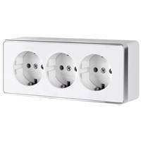 Розетка тройная с заземлением и шторками Gallant белая W5073101 a051594