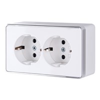 Розетка двойная с заземлением Gallant белая W5072101 a051590