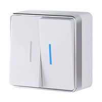 Выключатель двухклавишный с подсветкой Gallant белый W5020101 a051586