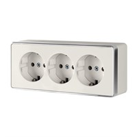 Розетка тройная с заземлением и шторками Gallant слоновая кость W5073103 a051554