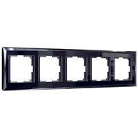 Рамка из стекла на 5 постов Diamant черный W0051208 a051443