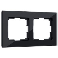 Рамка из стекла на 2 поста Favorit черный W0021108 a051439