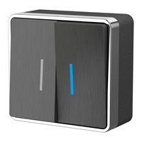 Выключатель двухклавишный с подсветкой Gallant графит рифленый W5020104 a051340