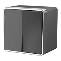 Выключатель двухклавишный влагозащищенный Gallant графит рифленый W5020204 a051336