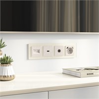 Накладка для двойной розетки Еthernet RJ-45 (перламутровый рифленый) W1191113 a051176