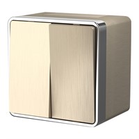 Выключатель двухклавишный влагозащищенный Gallant (шампань рифленый) W5020210 a051045