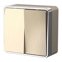 Выключатель двухклавишный Gallant шампань рифленый W5020010 a051044