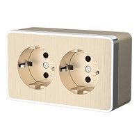 Розетка двойная с заземлением Gallant шампань рифленый W5072110 a051037