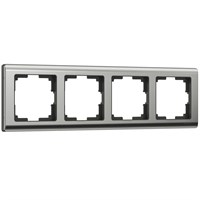 Рамка из металла на 4 поста Metallic глянцевый никель W0041602 a051004