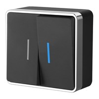 Выключатель двухклавишный с подсветкой Gallant черный/хром W5020135 a050975