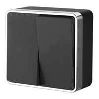 Выключатель двухклавишный Gallant черный/хром W5020035 a050972