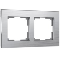 Рамка из металла на 2 поста Аluminium алюминий W0021706 a050957