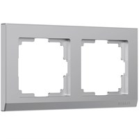 Рамка из пластика на 2 поста Stark серебряный W0021806 a050924