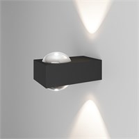 Уличный настенный светильник со светодиодами Lenses черный 35191/W a070458