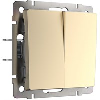 Выключатель двухклавишный проходной (шампань) W1122011 a050866