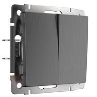 Выключатель двухклавишный проходной (графит рифленый) W1122004 a050760