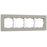 Рамка на 4 поста Split (дымчатый/белый, soft-touch) W0043067 a067264